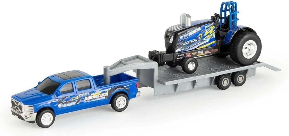 ERTL 1/64 New Holland Blue Barracuda Pulling Tractor w/ Truck & Trailer (N/A)