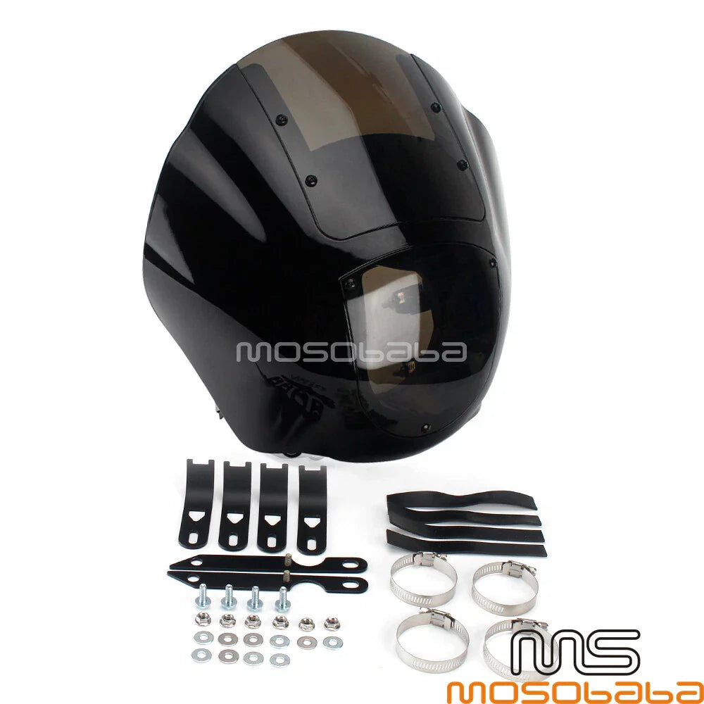 Smoke Windshield Quarter Headlight Fairing for Harley Softail FXBB FXLR FXST (2018-2023)