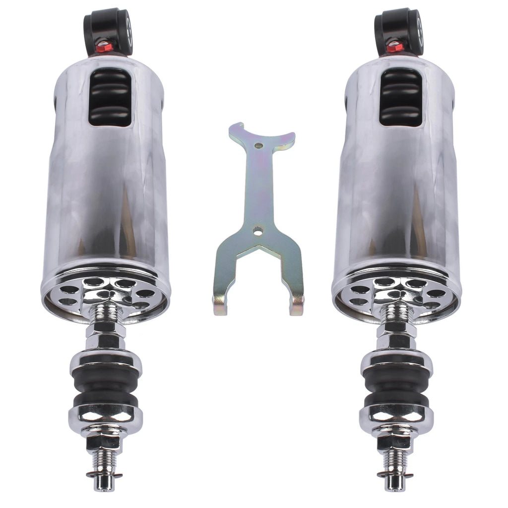 2X Adjustable Chrome Rear Suspension Shocks for Harley Softail (2000-2017)