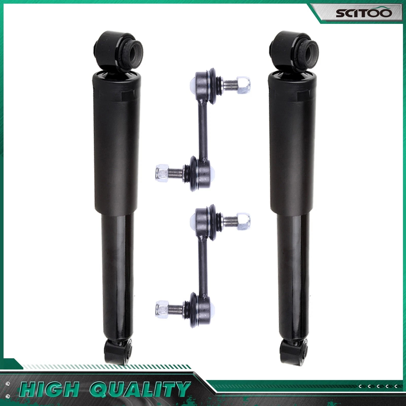 Set of 2 Rear Shocks & Sway Bar Link for Kia Sorento (2011–2013) & Hyundai Veracruz (2007–2012)