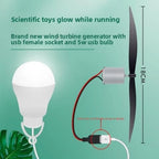 Wind Turbine Generator Fan Motor with LED Bulb (18cm)