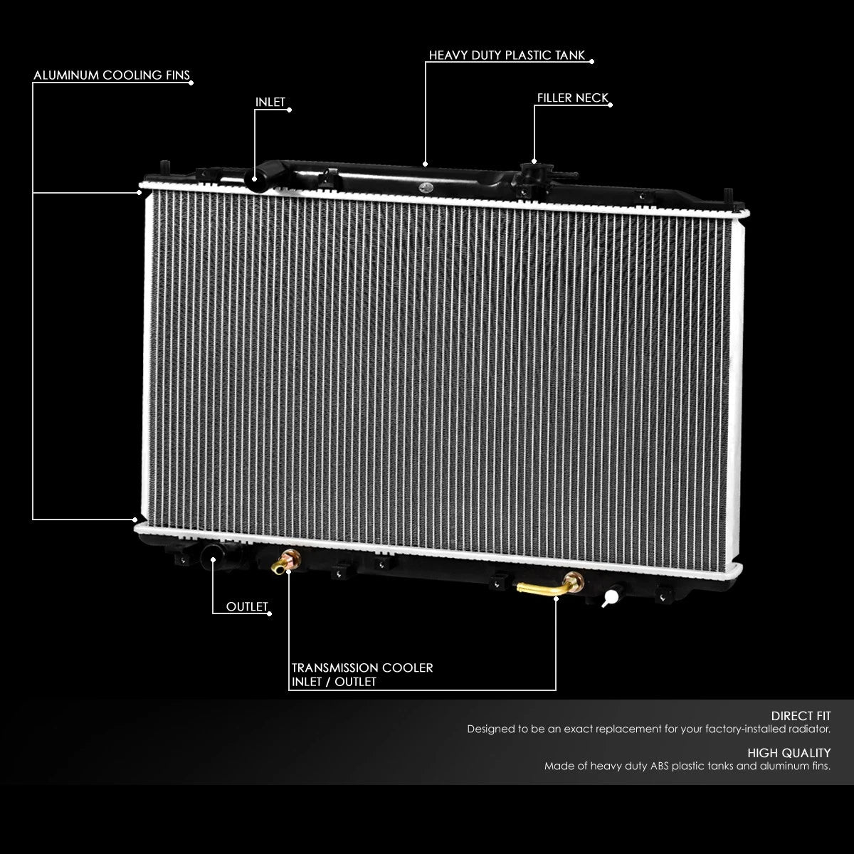 Full Aluminum Core Cooling Radiator for Honda Odyssey (2005–2010) DPI 2806