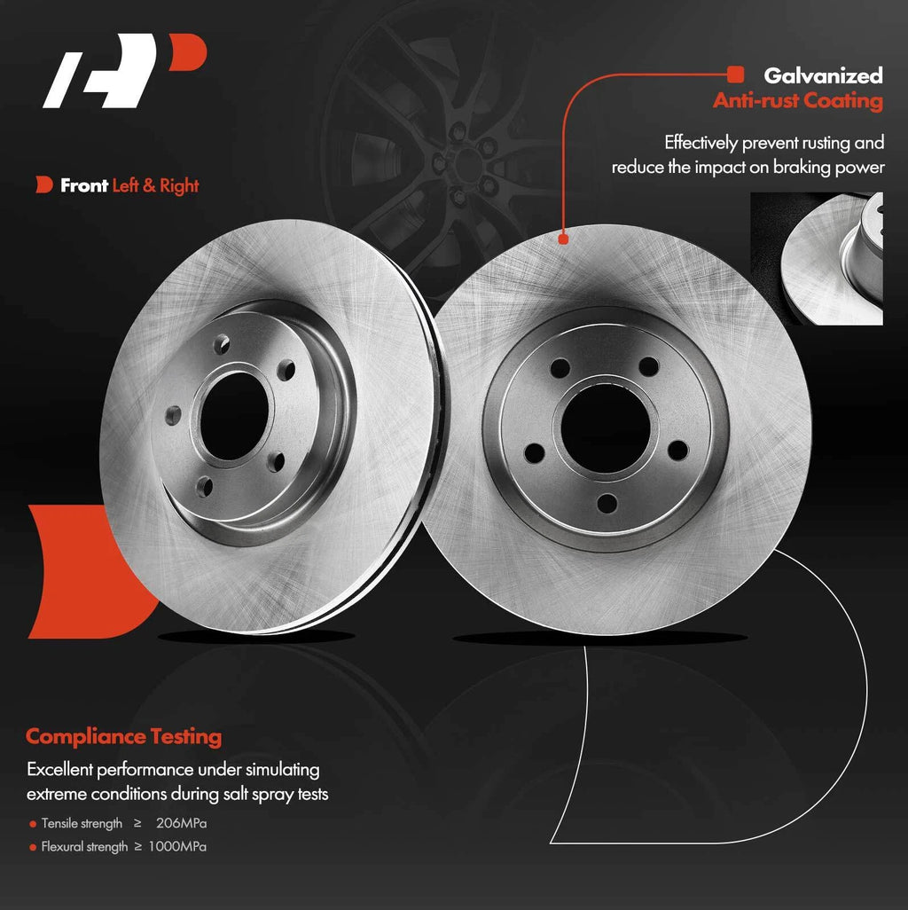 Front Side Disc Brake Rotors for Ford Escape (2013-2019) C-Max, Volvo C30