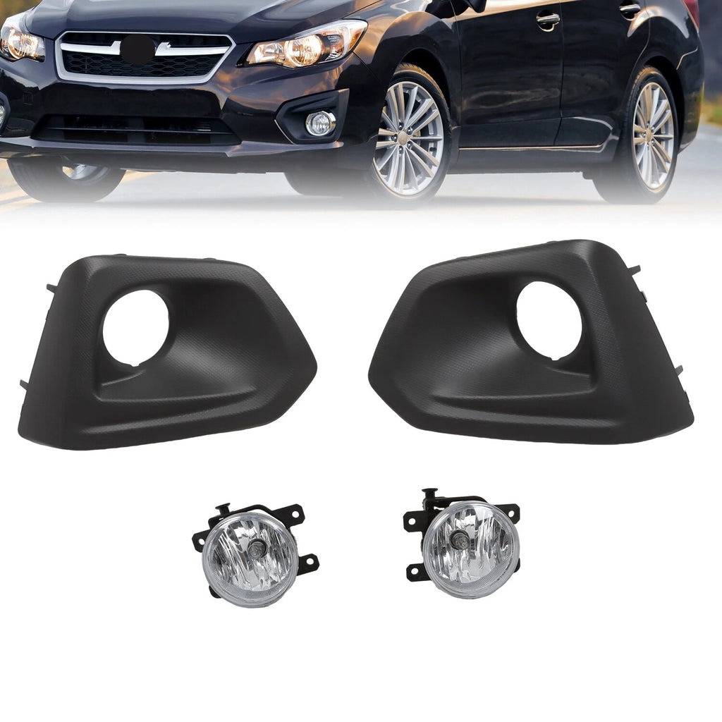Pair of Fog Lights for Subaru Impreza (2012–2014) - Front Bumper Lamps w/ Bezel