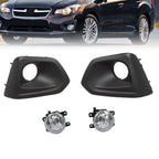 Pair of Fog Lights for Subaru Impreza (2012–2014) - Front Bumper Lamps w/ Bezel