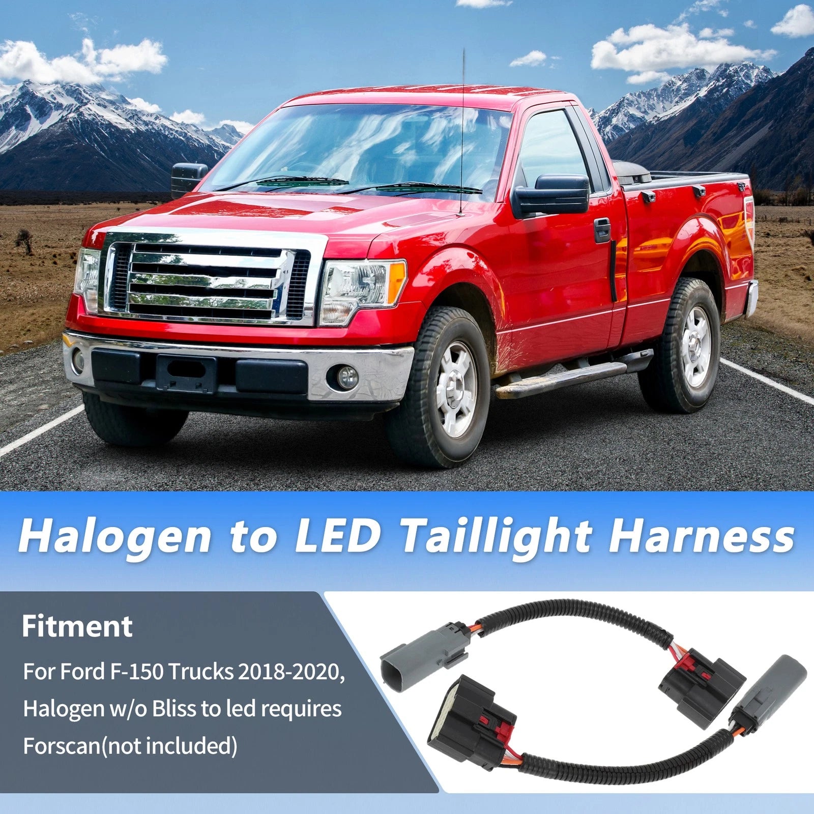 Halogen to LED Taillight Adapter Harness Kit for Ford F-150 (2018–2020)
