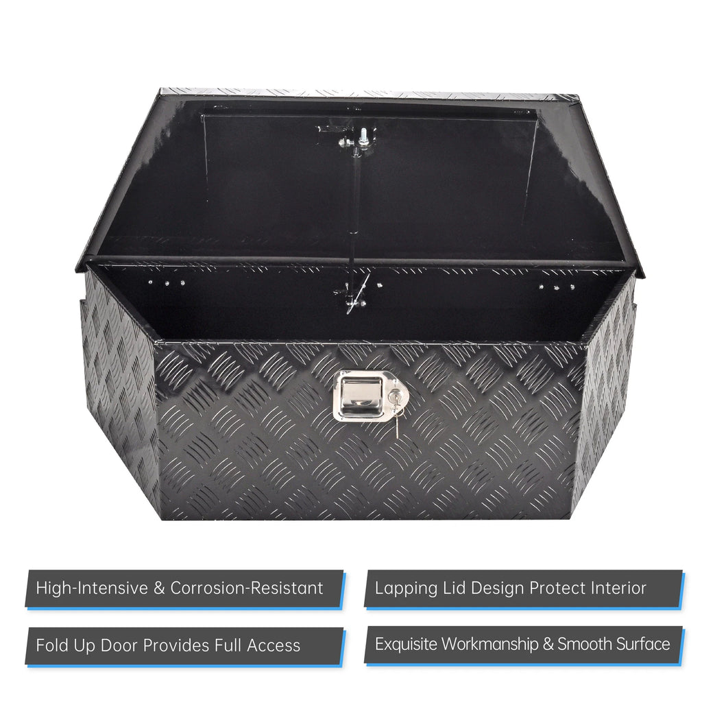 Black Aluminum Tool Box for Pickup Truck (39"x16.5"x12")