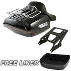 King Trunk Black Mount Rack & Brake LED Tail Light for Harley Touring (2014–2026)