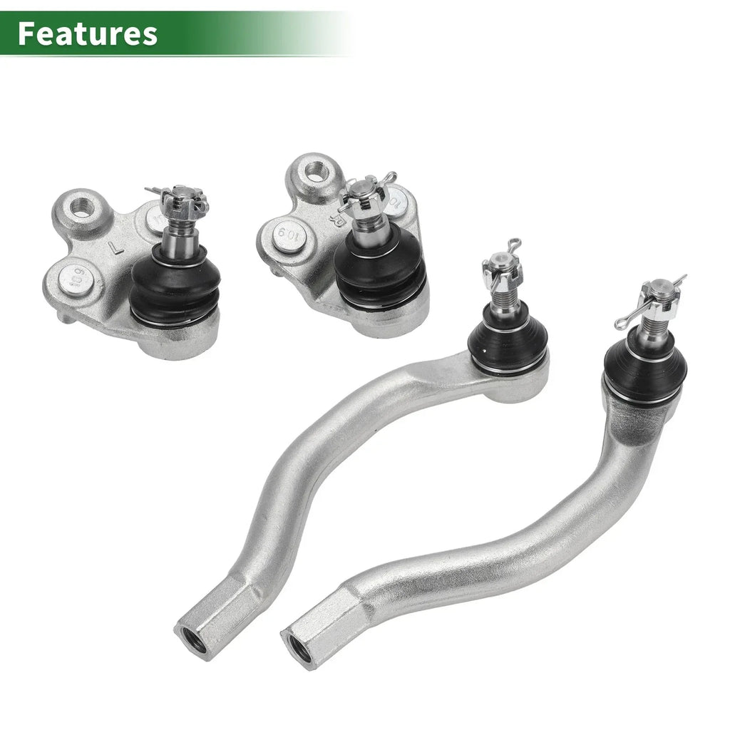 4 Pcs Front Suspension Kit Outer Tie Rod Ends Lower Ball Joints for Honda Civic (2006-2011)