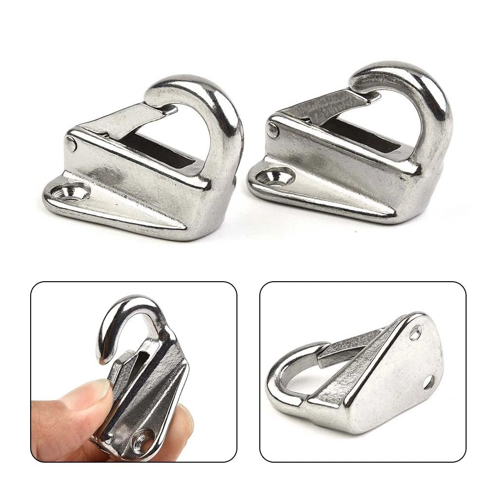 2X Marine 316 Stainless Steel Spring Coat Hook for Boat Hardware