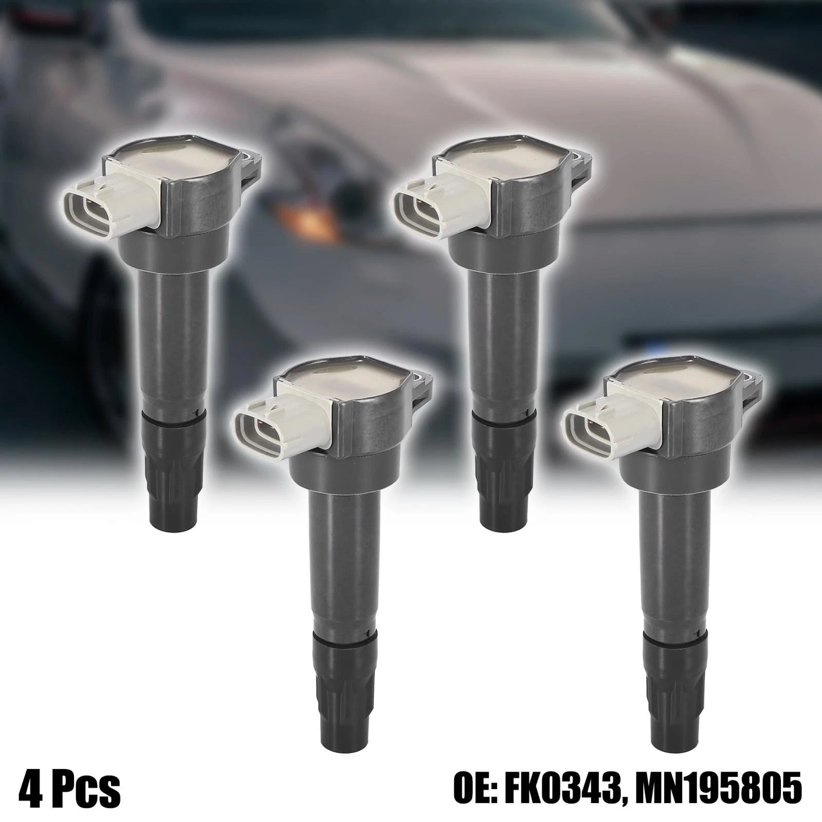 Set of 4 Ignition Coils for Mitsubishi FK0343 MN195805 (2000–2023)