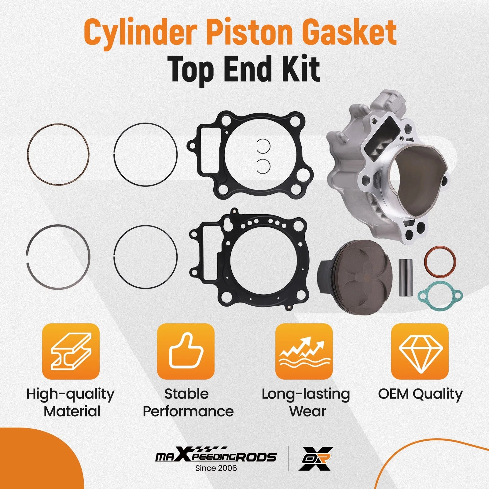 Top End Rebuild Kit for Honda CRF250R CRF250X (2004–2017) 249cc Complete Set