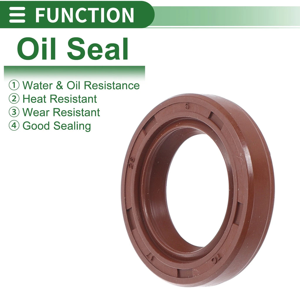 Set of 5 Oil Seal Rotary Shaft Seal FKM Rubber 17x26x5mm