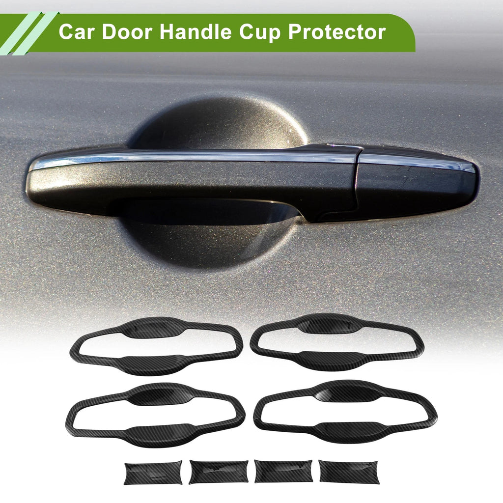 Set of 8 Car Door Handle Cup Protectors for Honda CR-V (2017–2022) Carbon Fiber Black