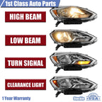 Right Passenger Side Halogen Headlight for Nissan Sentra (2016-2019)