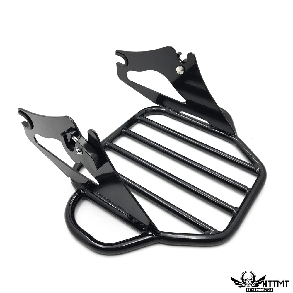 2X Black King Detachables Luggage Rack Docking for Harley Touring Road King (1997–2008)