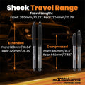 Twin-Tube Nitrogen Lift Shocks for Ram 2500 (2003–2013) 2.5" Front 3" Rear