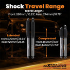 Twin-Tube Nitrogen Lift Shocks for Ram 2500 (2003–2013) 2.5" Front 3" Rear