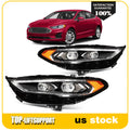 Pair Full LED DRL Headlights for Ford Fusion (2017–2020) Black Projector