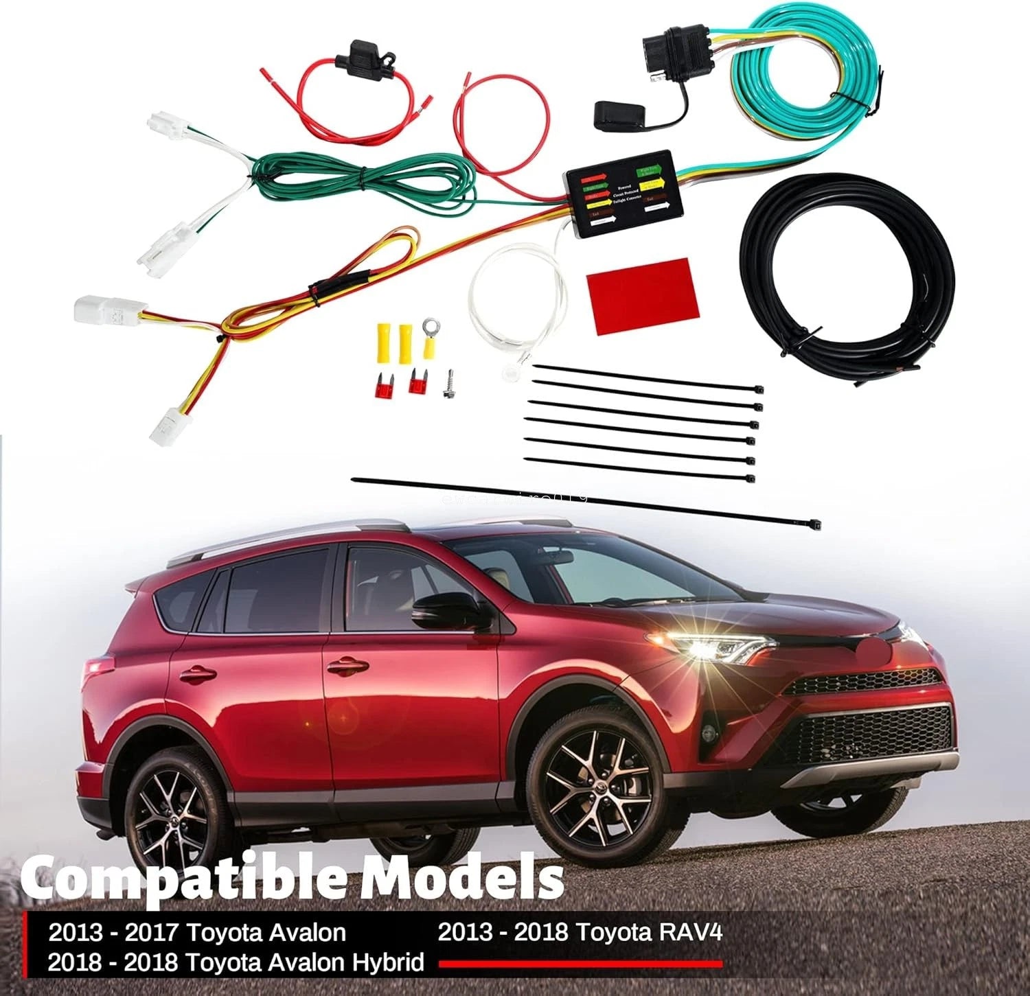 4 Pin Trailer Towing Hitch Wiring Harness 56350 for Toyota RAV4/Avalon (2013–2018)