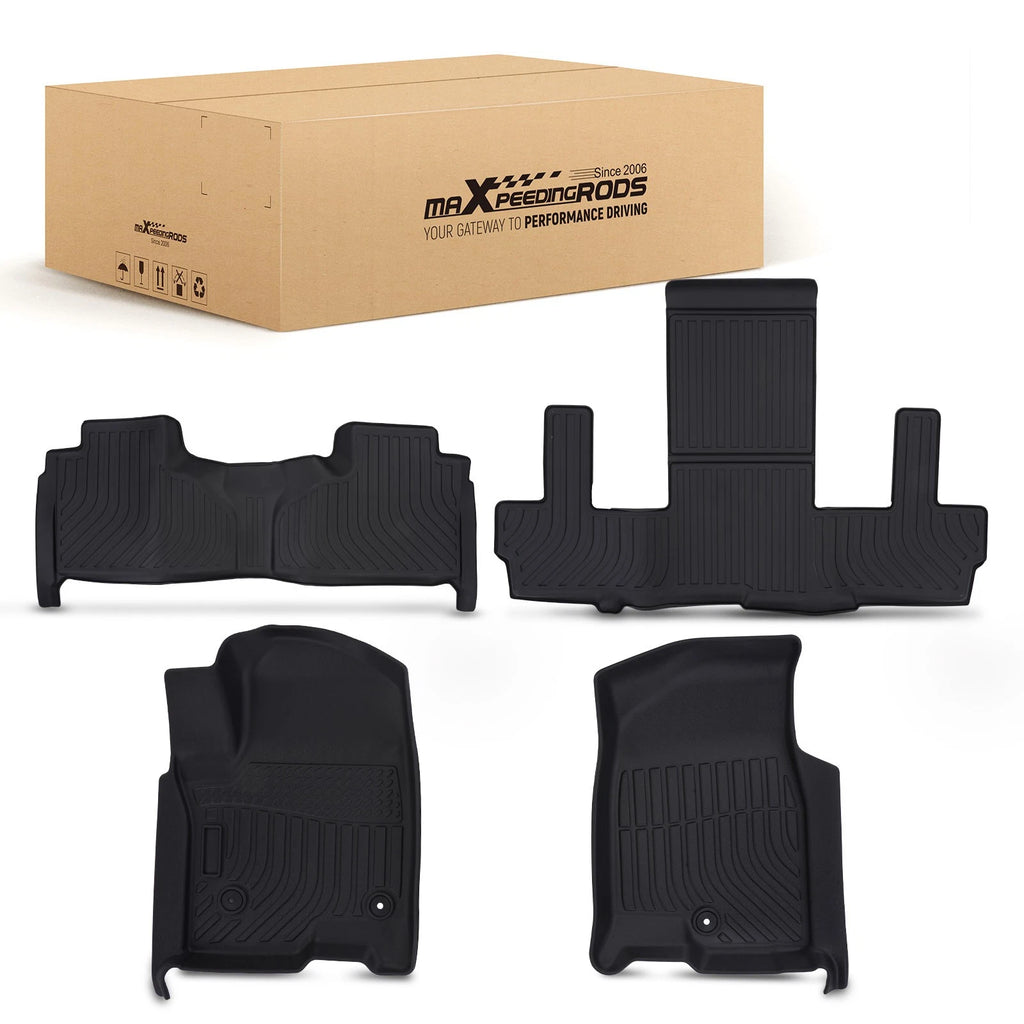 Black TPE Rubber Floor Mats for Chevrolet Suburban Yukon XL (2021–2025)
