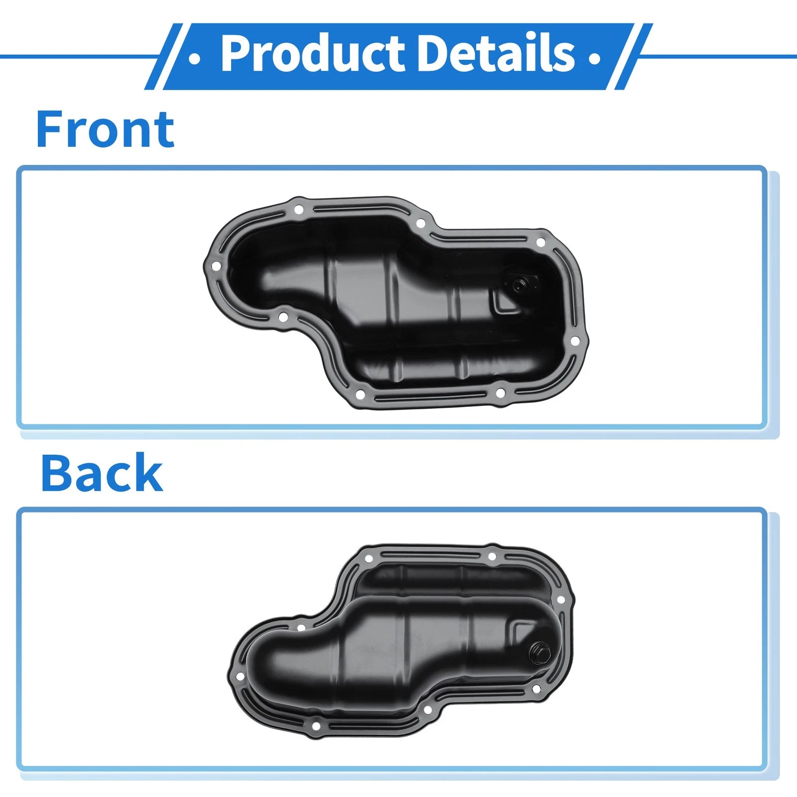 1 Pc Engine Oil Pan No.111107S010 for Nissan Pathfinder (2008–2012) Steel Black