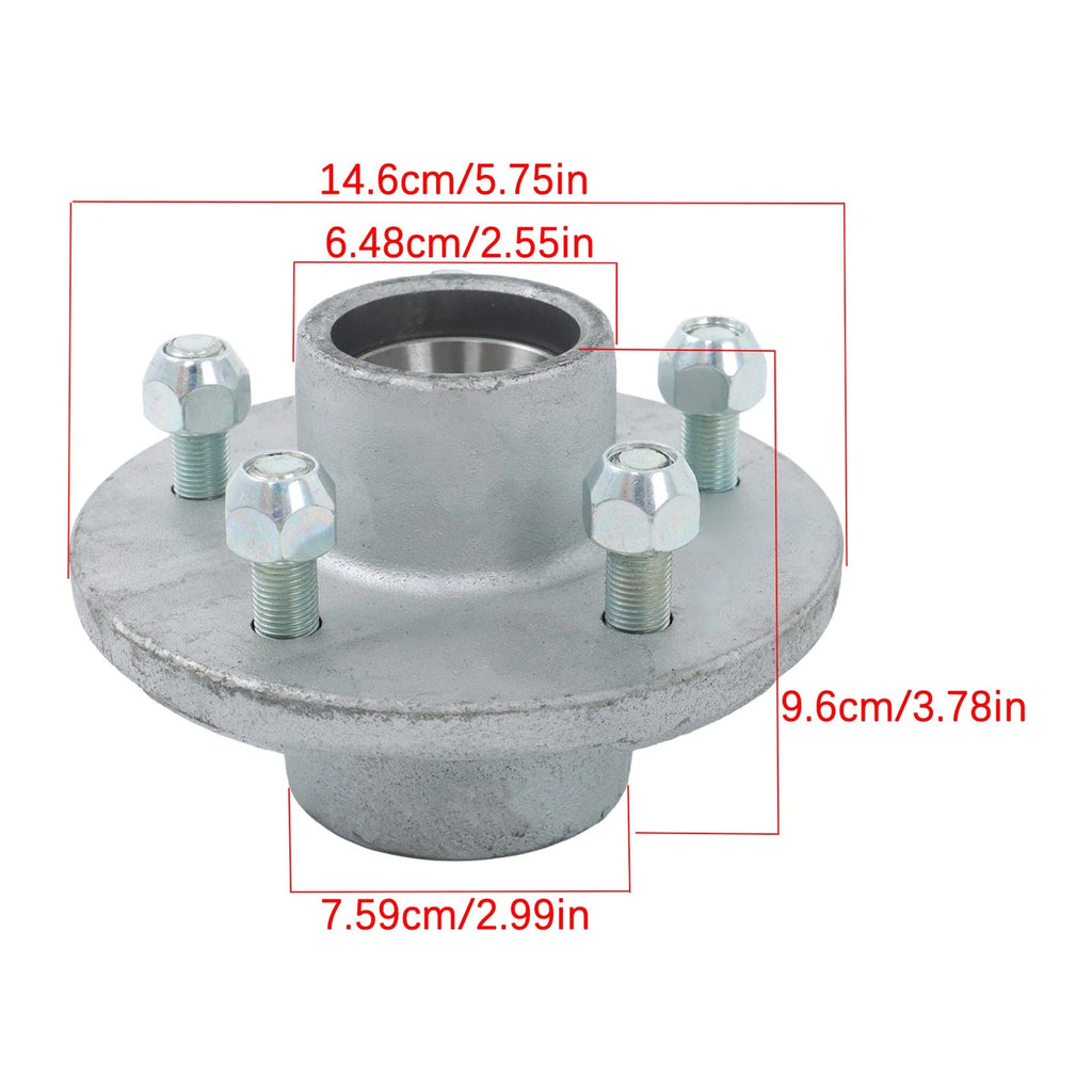 Set of 5 Galvanized Trailer Hub Kit for 3500 lbs (Fits 84 Spindle)