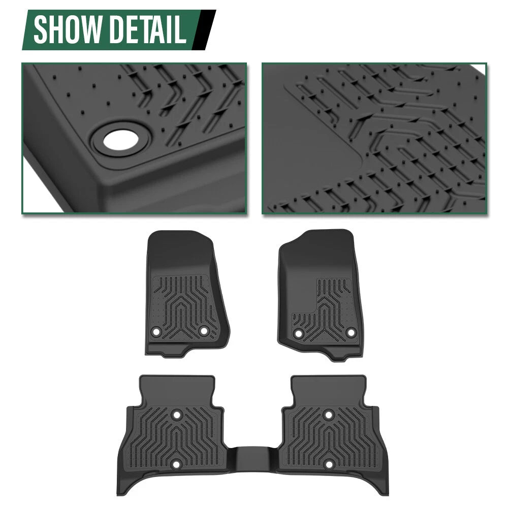 Set of 4 All Weather TPE Floor Mats for Jeep Wrangler 4XE