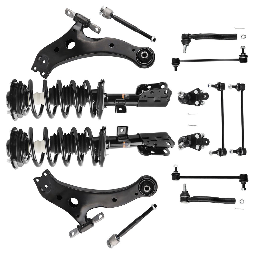 Front Struts + Control Arms Sway Bar Tie Rods For Toyota Camry 2007-2011 3.5L