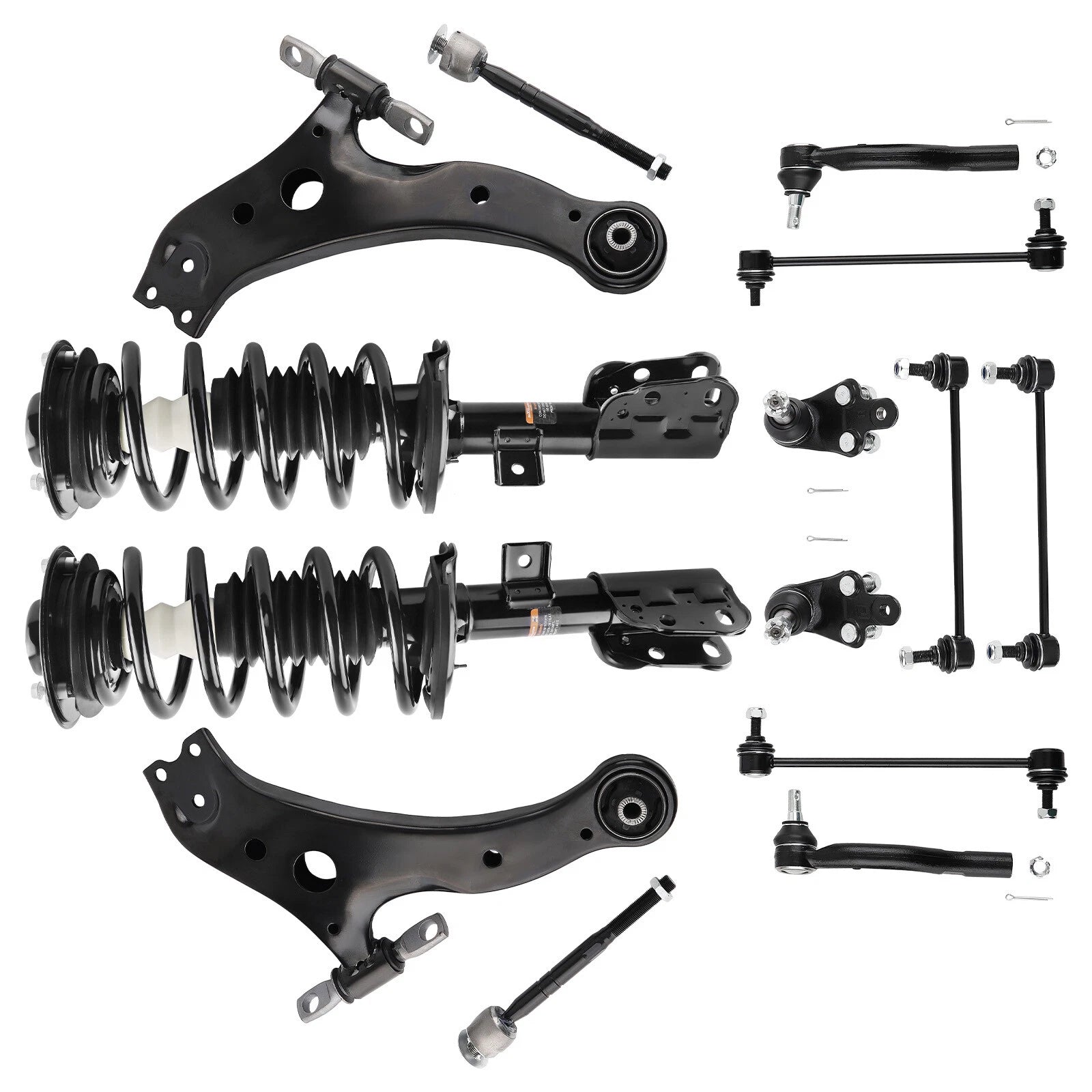 Front Struts + Control Arms Sway Bar Tie Rods For Toyota Camry 2007-2011 3.5L