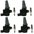 Set of 4 Ignition Coils & 4 Iridium Spark Plugs for Ford Escape Transit Focus