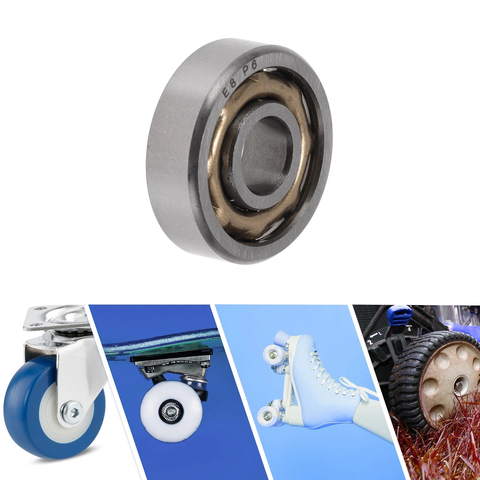 E8 Deep Groove Ball Bearings 8x24x7mm for Scooter Skateboard 