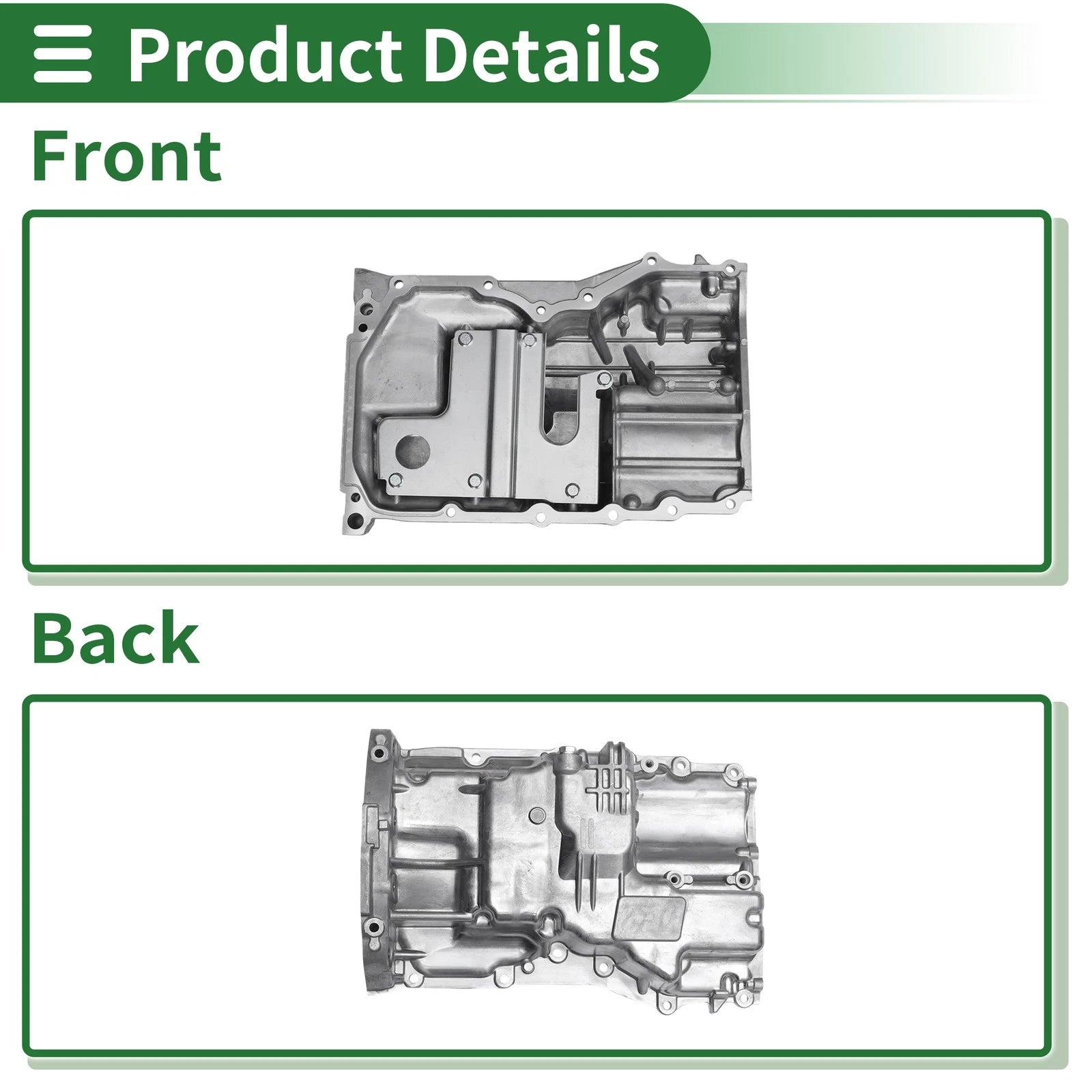 1 Pc Engine Oil Pan for Mazda 3 (2012–2013) LF5G10400 Aluminum Silver Tone