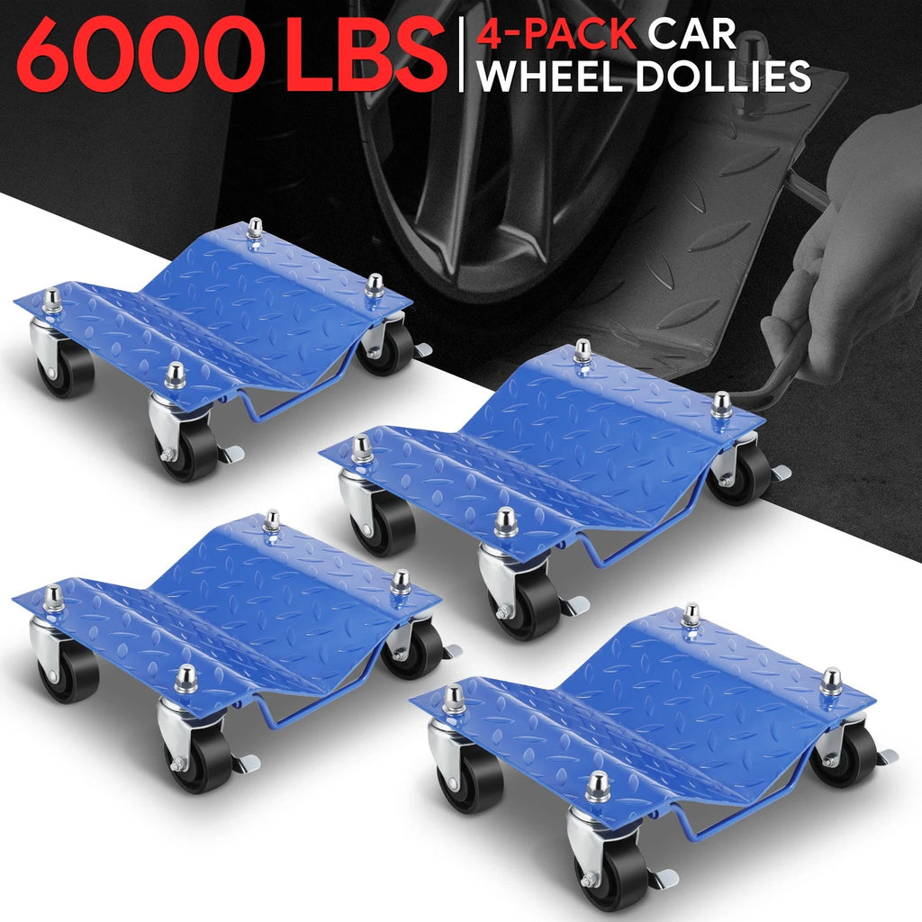 Set of 4 Wheel Tire Dollies for Universal Use (6000lbs Capacity)