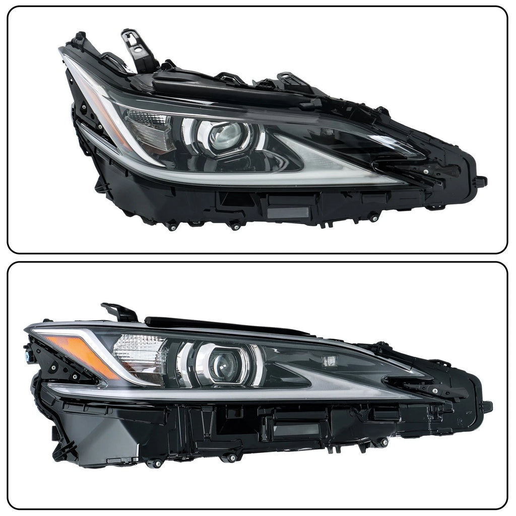 LED DRL Headlight for Lexus ES350 (2019–2021) Black Right Side Clear Lens