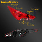 Pair LED Tail Lights Assembly for Hyundai Sonata (2011–2014)