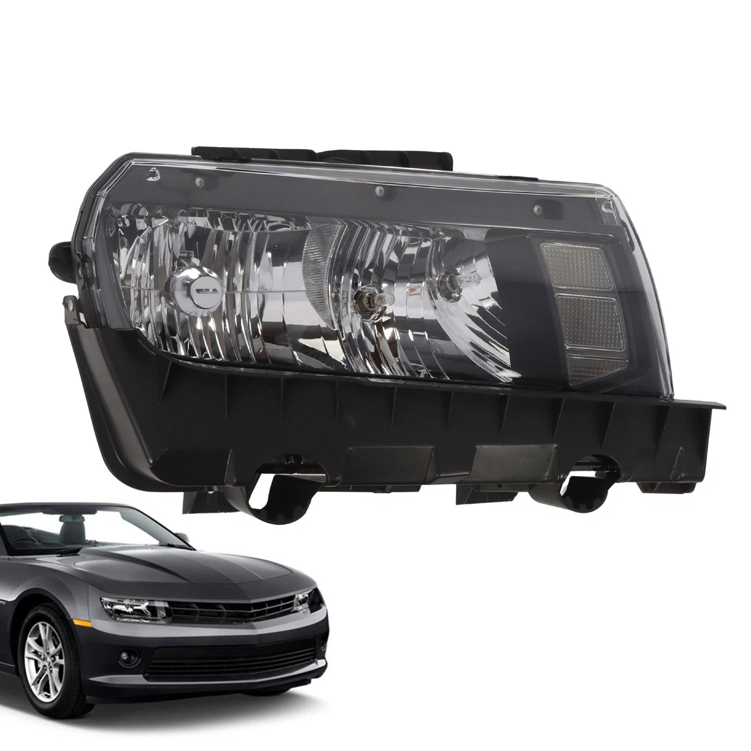Headlight Assembly for Chevrolet Camaro (2014–2015) Halogen, Passenger, With Bulb