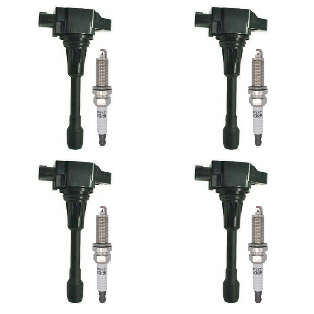 4X Ignition Coil + 4X Spark Plug Kit for Nissan Sentra L4 2.0L (2009–2012)