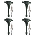 4X Ignition Coil + 4X Spark Plug Kit for Nissan Sentra L4 2.0L (2009–2012)
