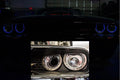 Blue LED Halo Headlight Rings for 2015–2018 Dodge Challenger (Brushed Stainless)