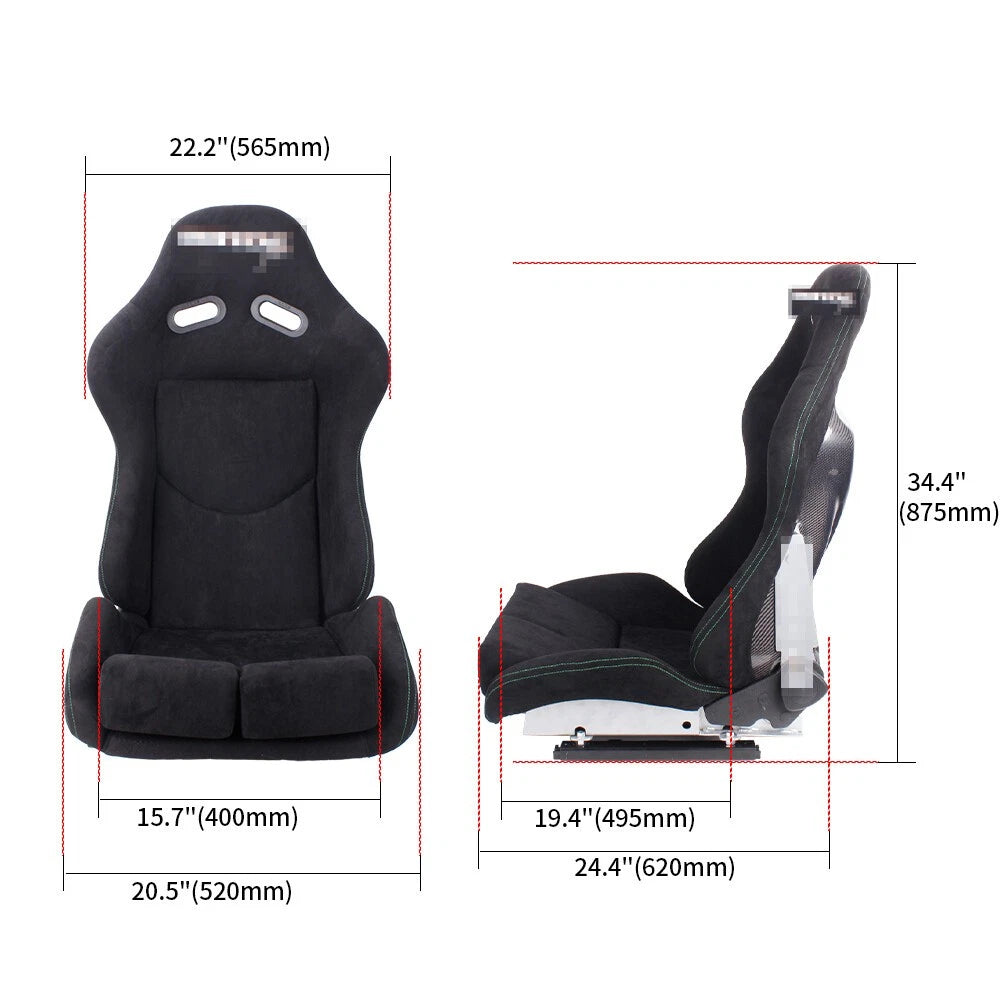 Racing Seat for Low Max with Adjustable Backrest and Carbon Fiber Shell