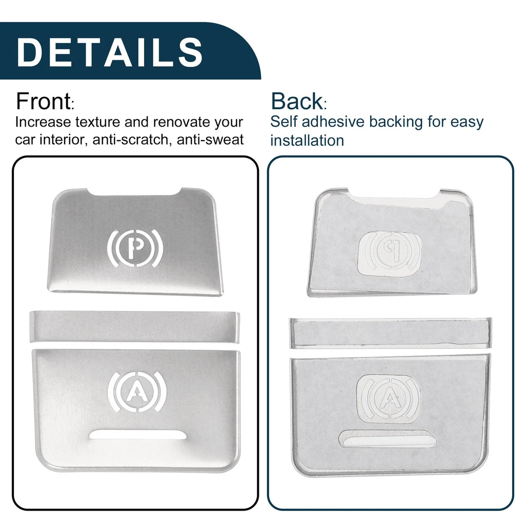 Electronic Handbrake Switch Button Sticker for Audi A6  Silver Tone