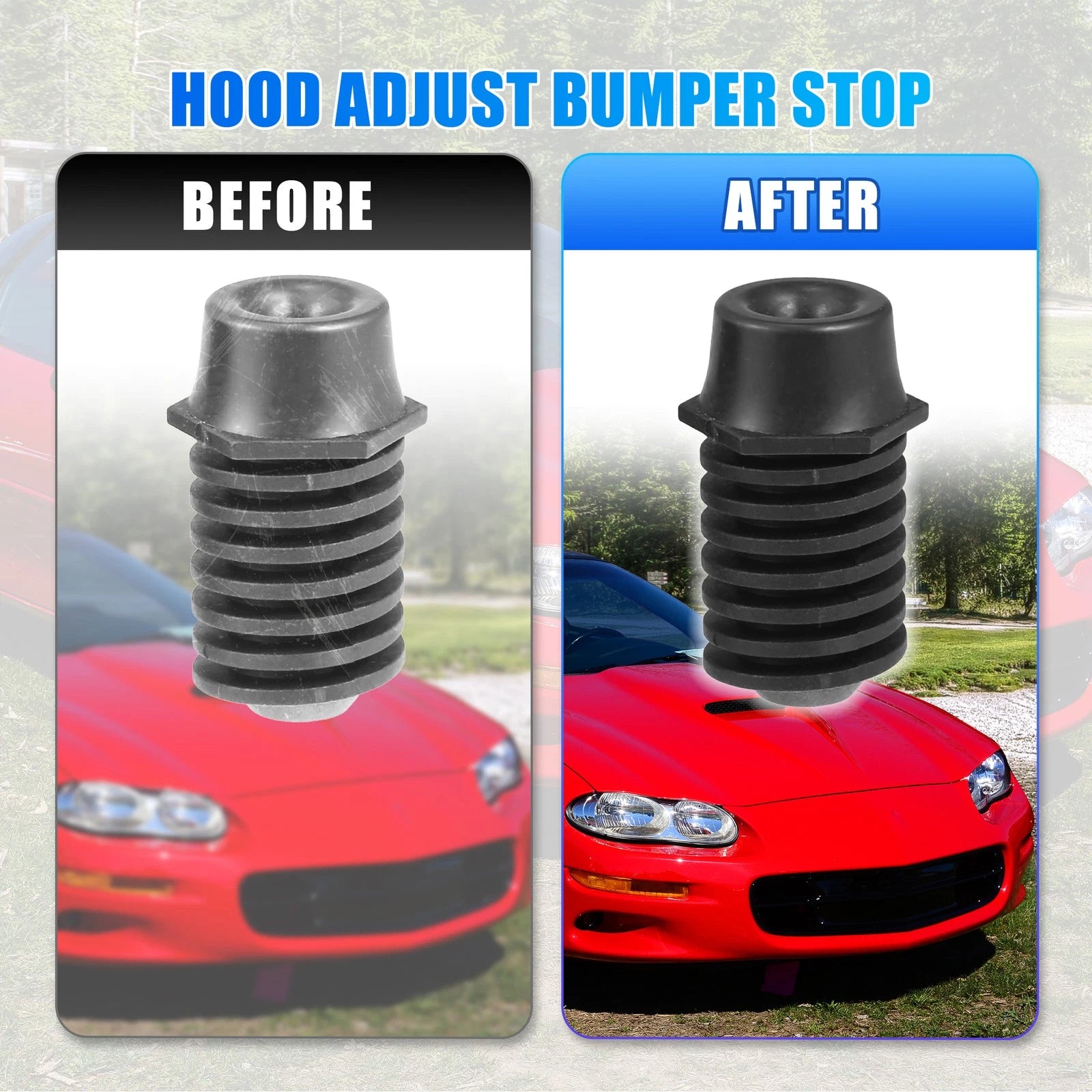 2pcs Rear Hood Adjust Bumper Stop w/ Rubber Cap for Buick Regal  No.10153705
