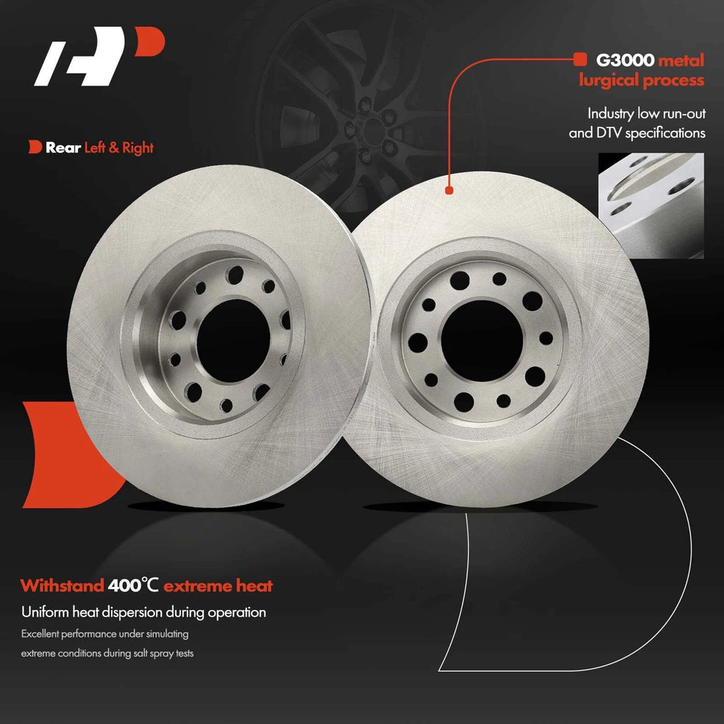 Rear Disc Brake Rotors & Ceramic Pads for Jeep Renegade (2015–2022)