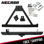 Textured Rear Bumper with Tire Carrier & D-Rings for Jeep Wrangler (1987-2006)