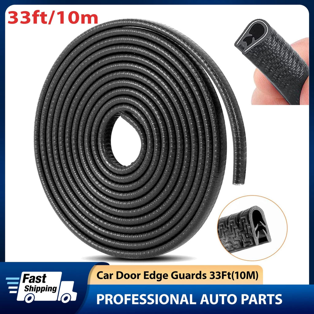33ft U-Shape Rubber Door Edge Guard Trim for Universal Vehicles (YYYY–YYYY)