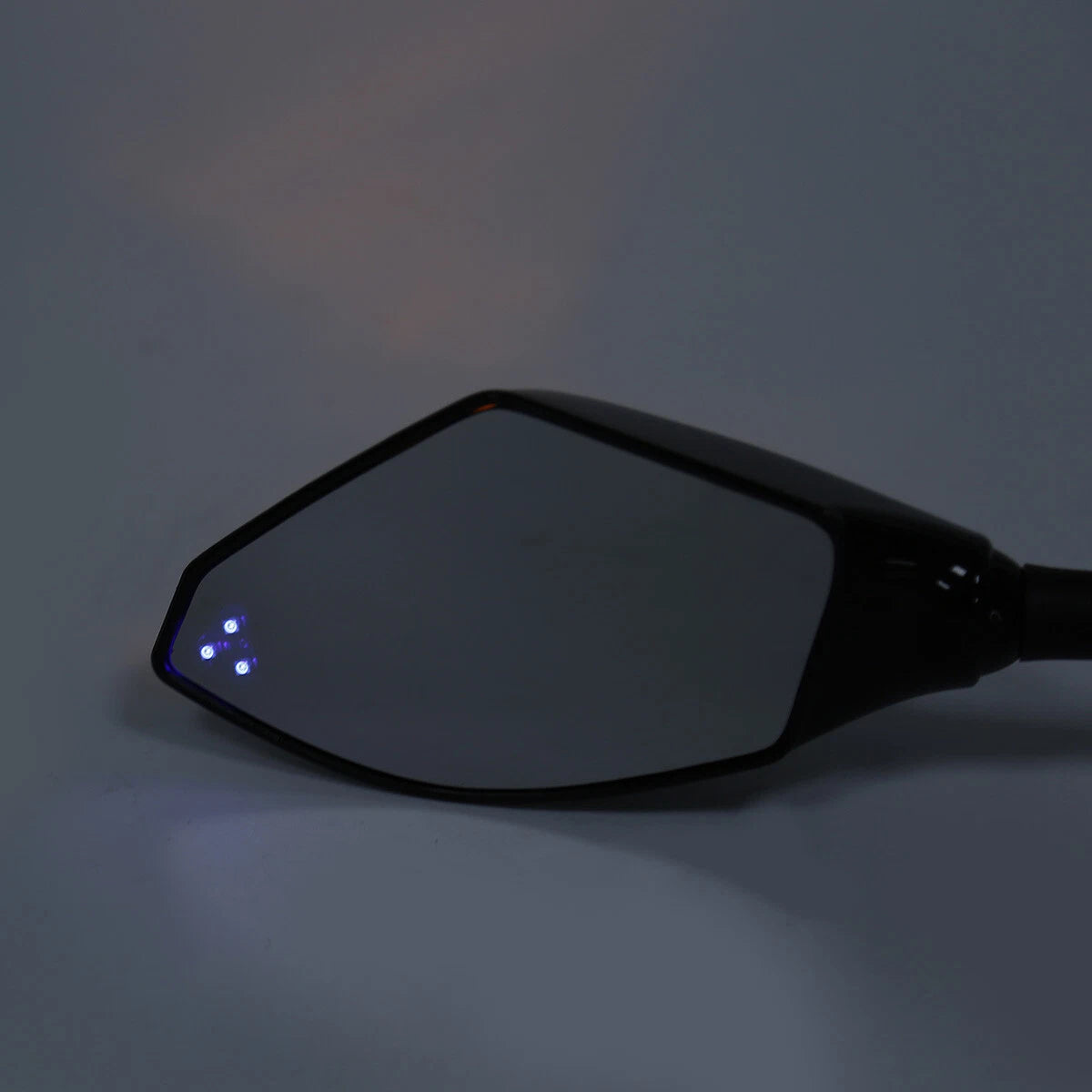 Black Rearview Side Mirrors with Blue LED Turn Signal for Honda Kawasaki Yamaha