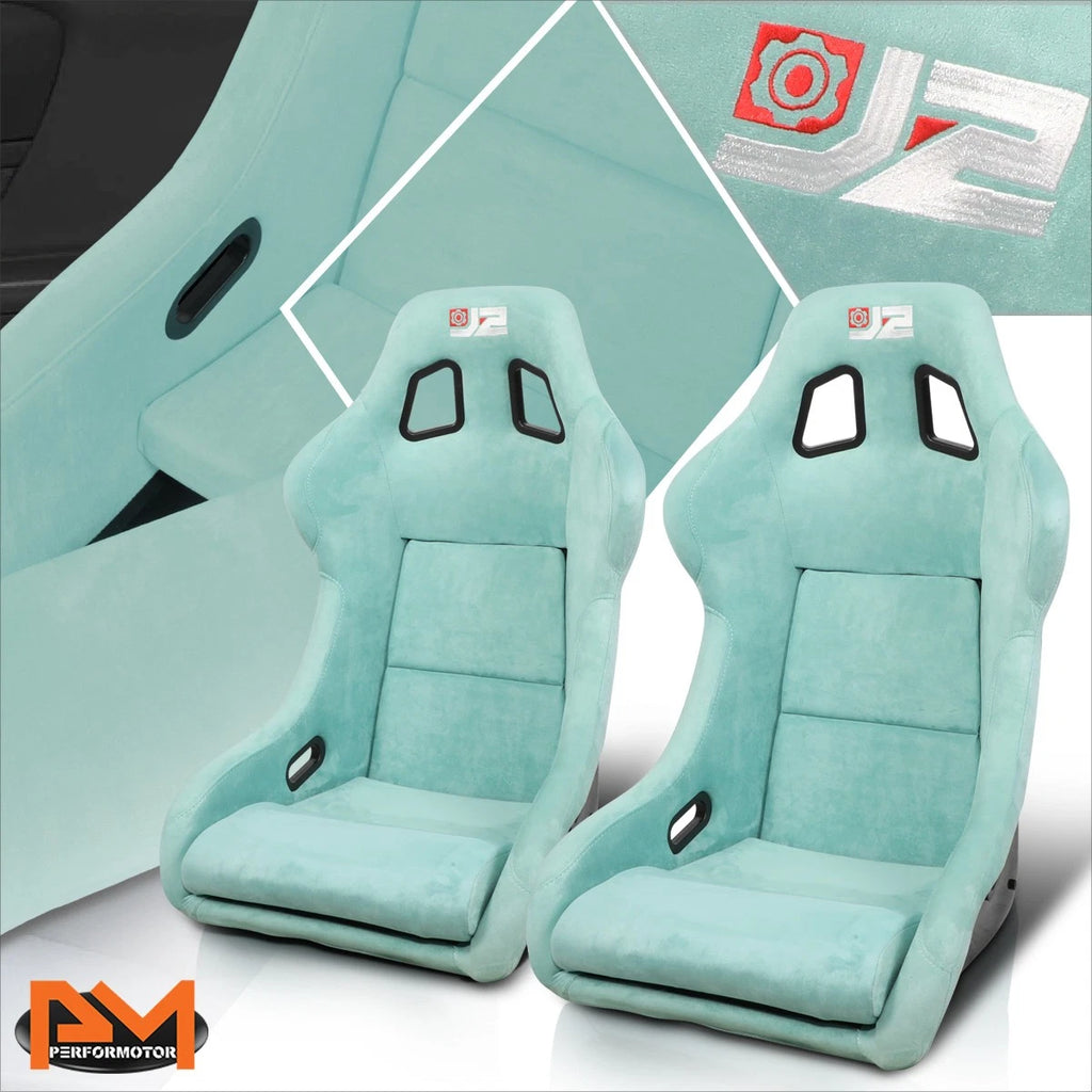 Pair of J2 Large Fiberglass Racing Bucket Seats for Universal Fit (No Year)