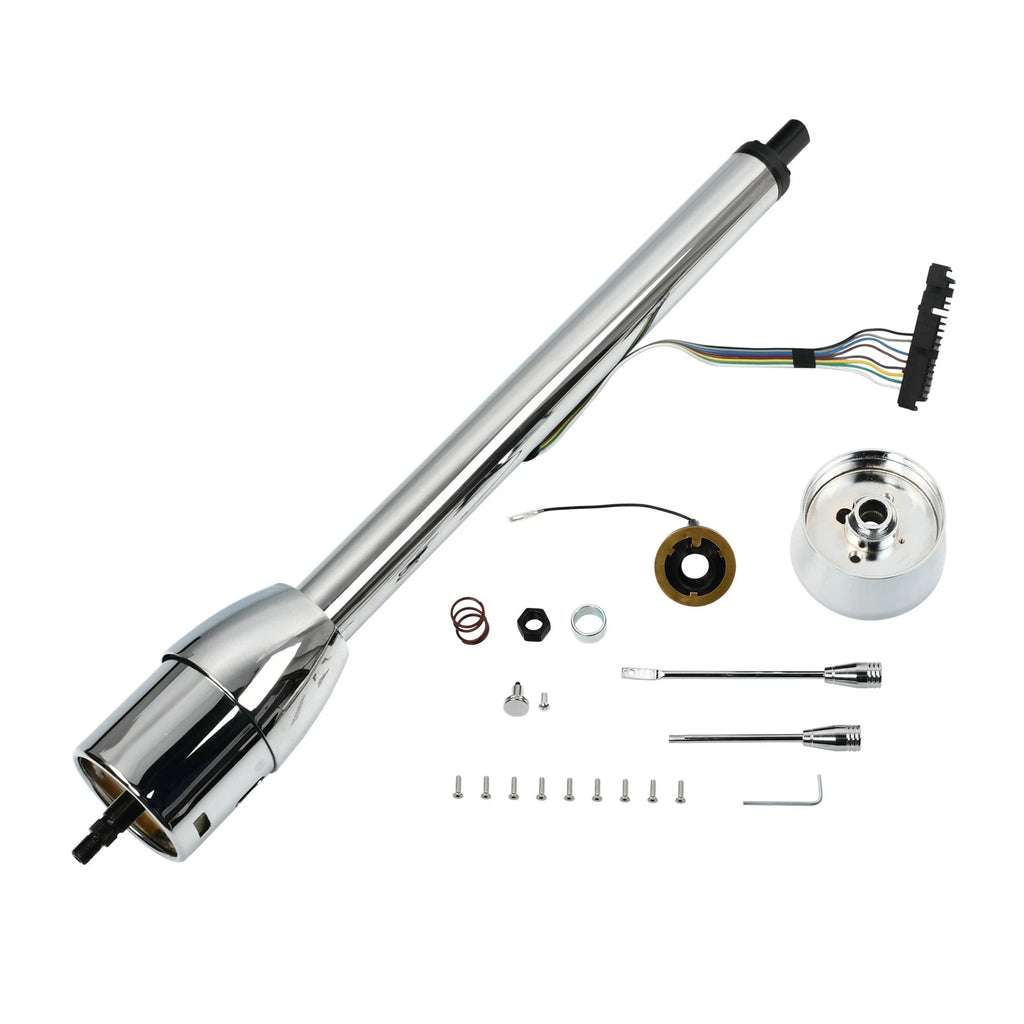 30" Stainless Steel Tilt Steering Column & Adapter for Universal (No Key)