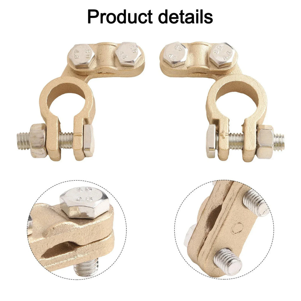 2 x Battery Pole Terminals with Clear Labels